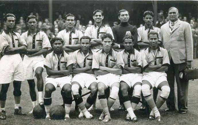 Barefoot Indian Football Team prior to the FIFA world cuo