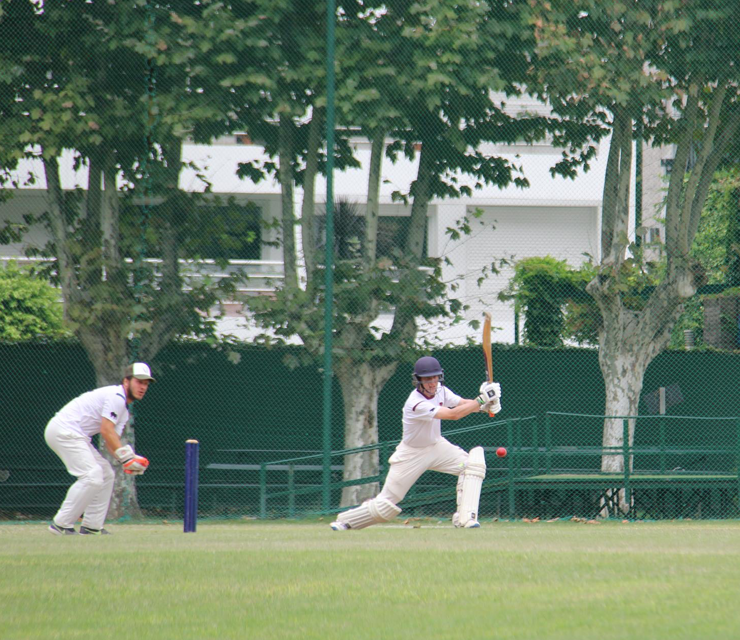 Batter hits the cricket ball