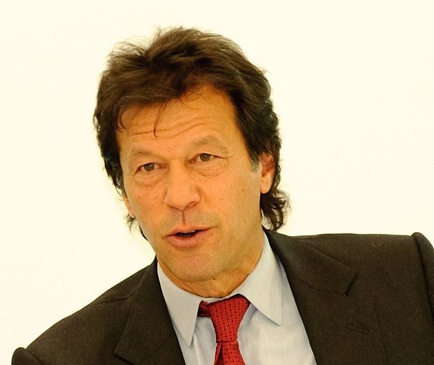 Imran Khan speaks at a conference
