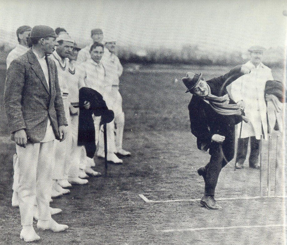 JM Barrie bowling during an Allahakbarries cricket match
