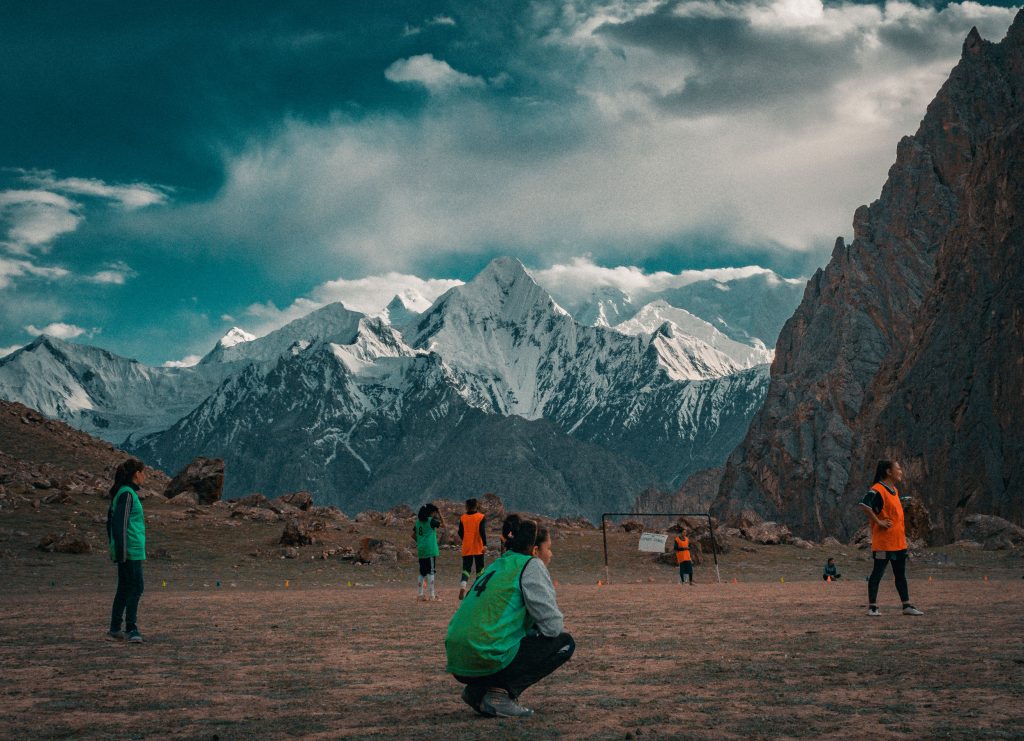 Al-Shams Women's FC playing in the Shamshal Valley