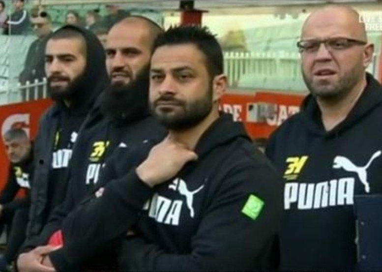 Wassim Rafihi in the dugout with Bachar Houli U18 at the MCG