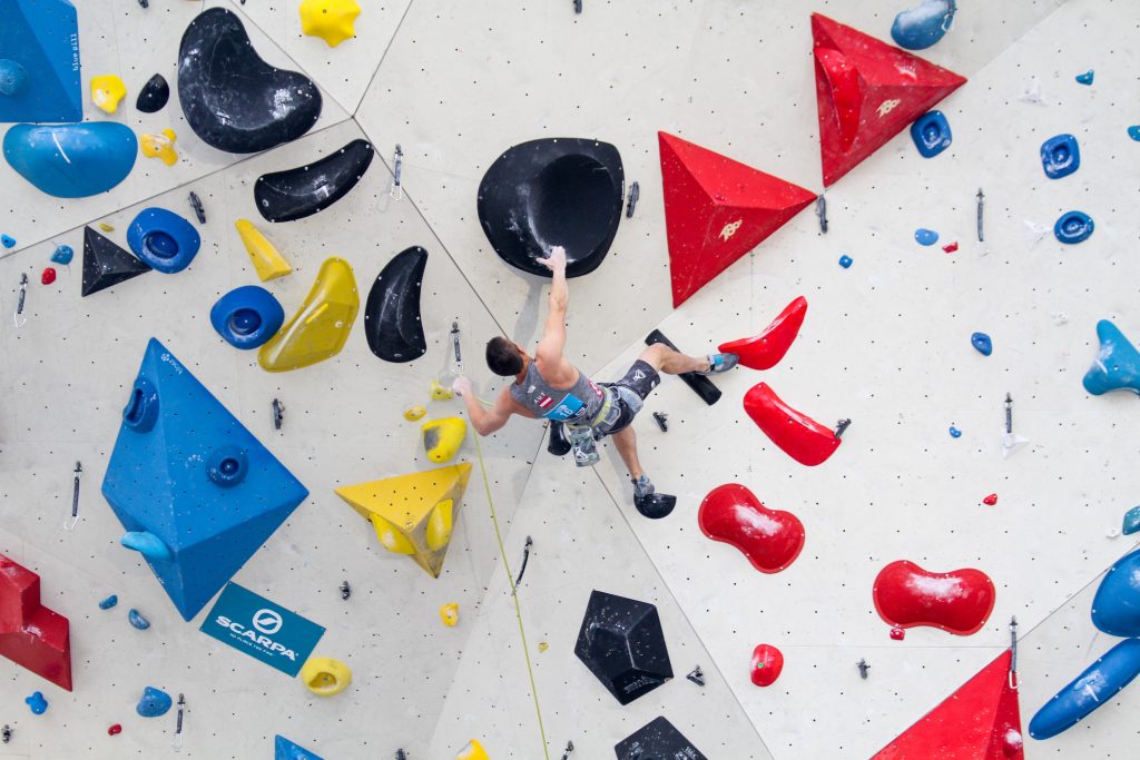 Climber on the lead wall