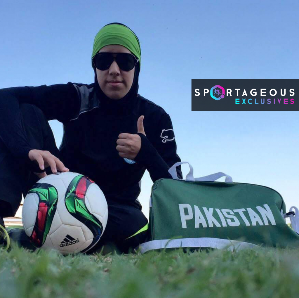 Abiiha Haider with a football in this Sportageous Exclusive