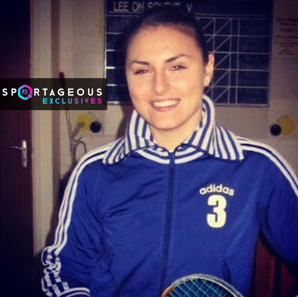 Carla Khan, Pakistan squash player poses for picture
