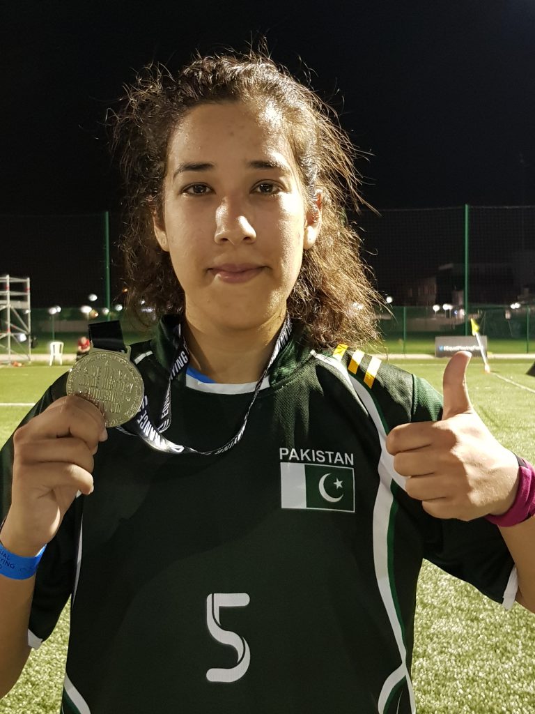 abiha haider with her medal Pakistan