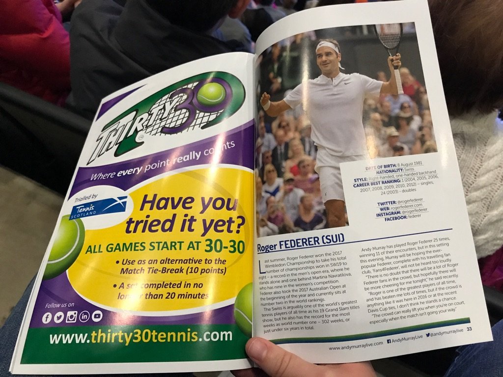 Thirty30 tennis in a magazine