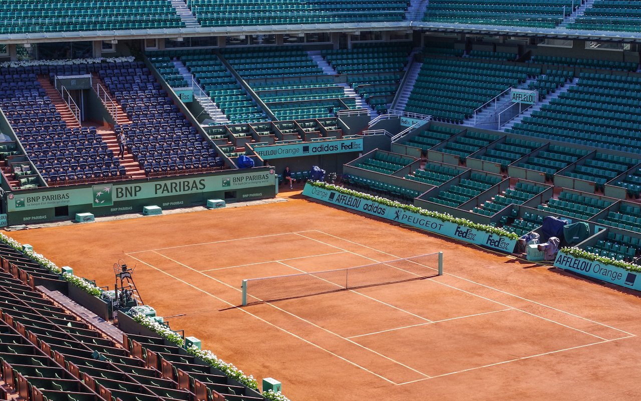 Ekaterina Glebova, Roland Garros court empty