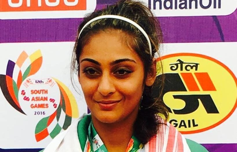 Ushna Suhail with winning medals at South Asian Games 2016