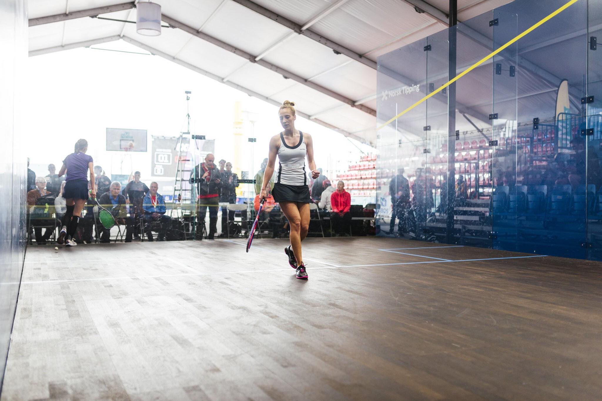 Andrea Fjellgaard on the squash court