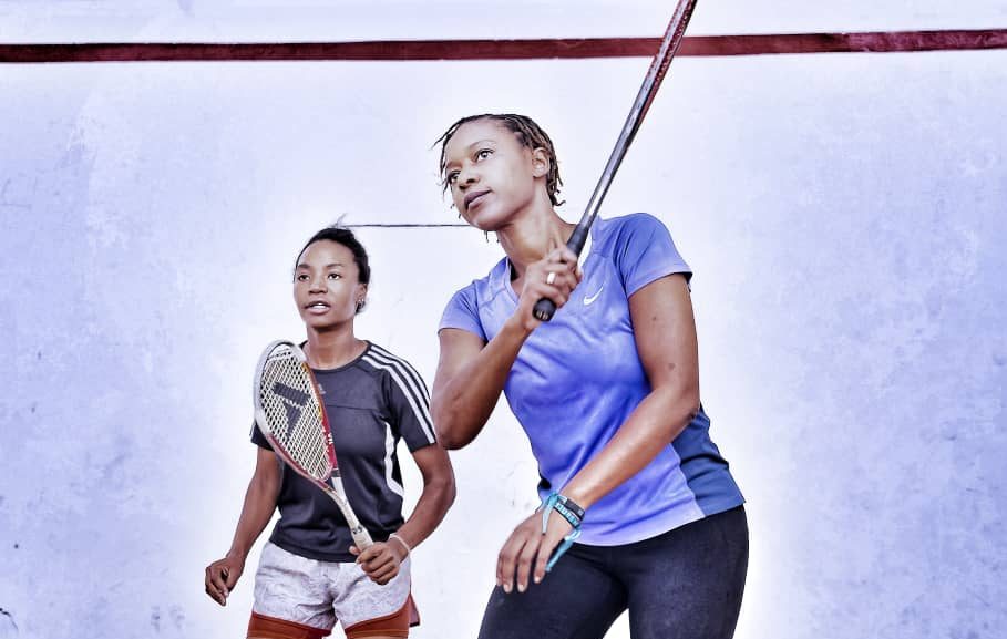 Girls playing Squash