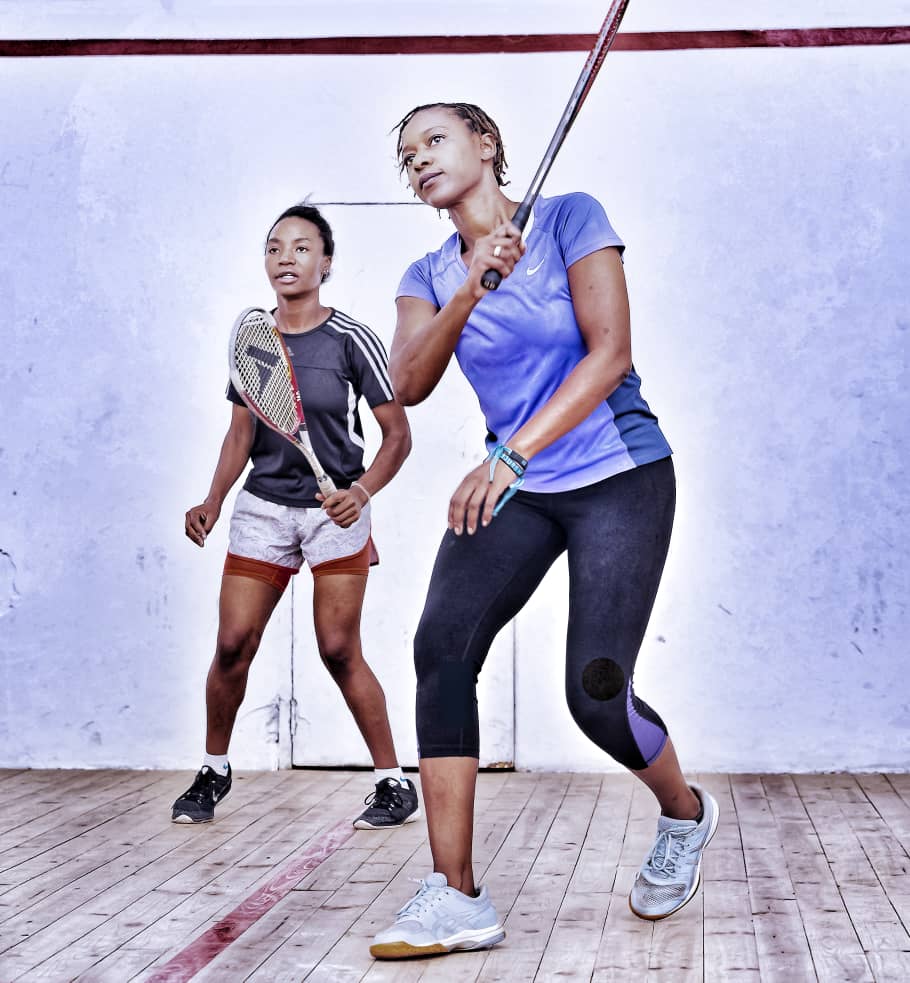 Girls playing Squash