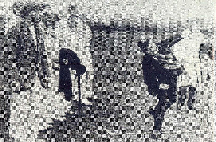 JM Barrie bowling during an Allahakbarries cricket match