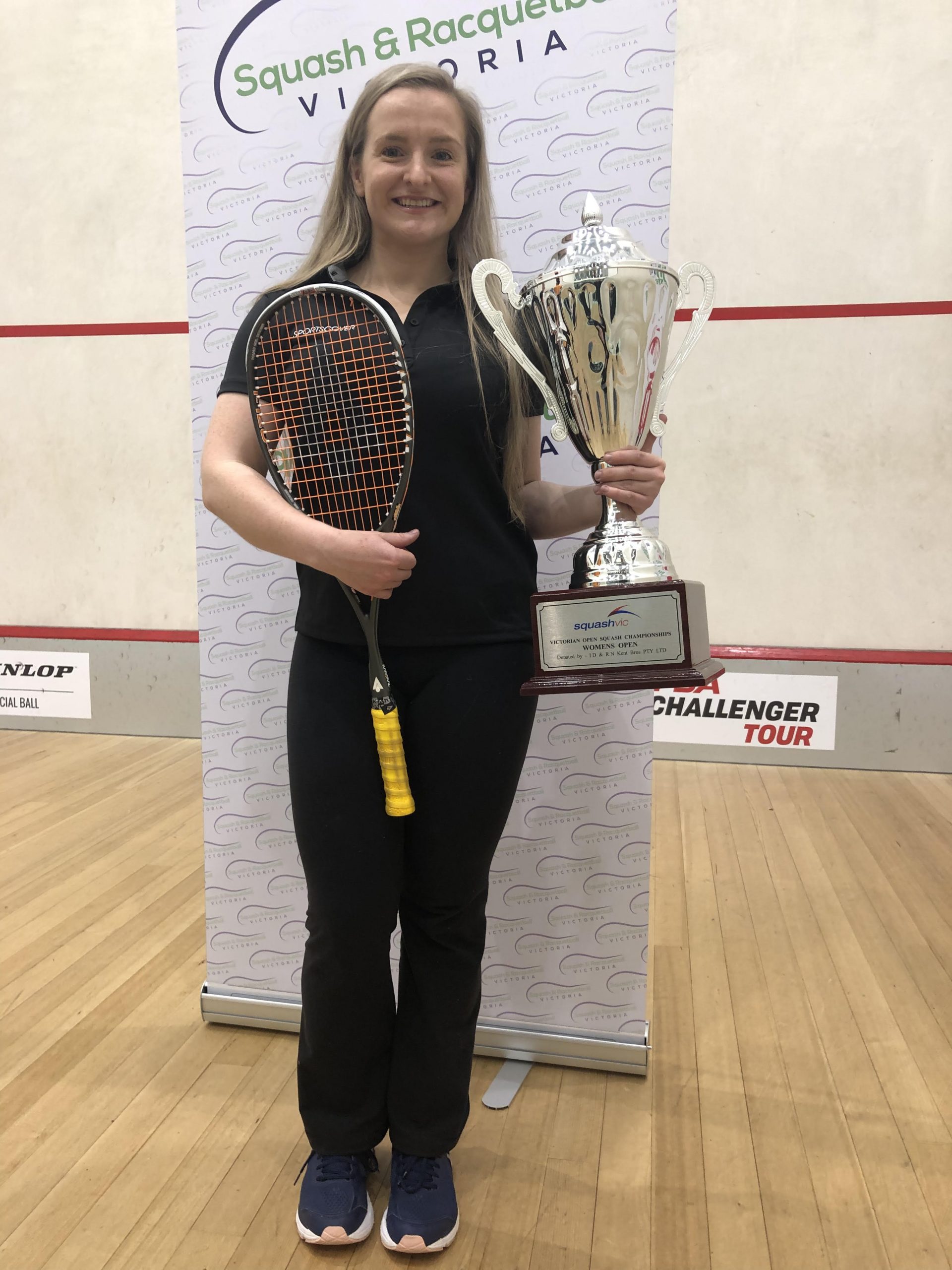 Sarah Cardwell with the trophy